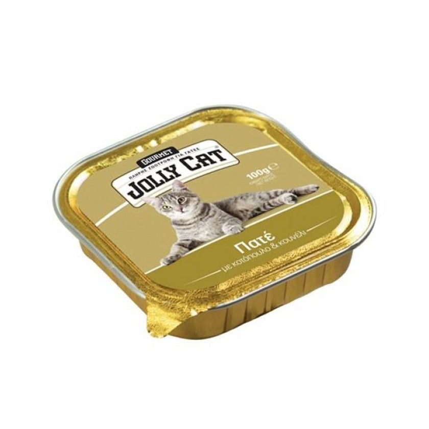Jolly Cat Υγρή Τροφή για Γάτες Πατέ με Κοτόπουλο & Κουνέλι 100g