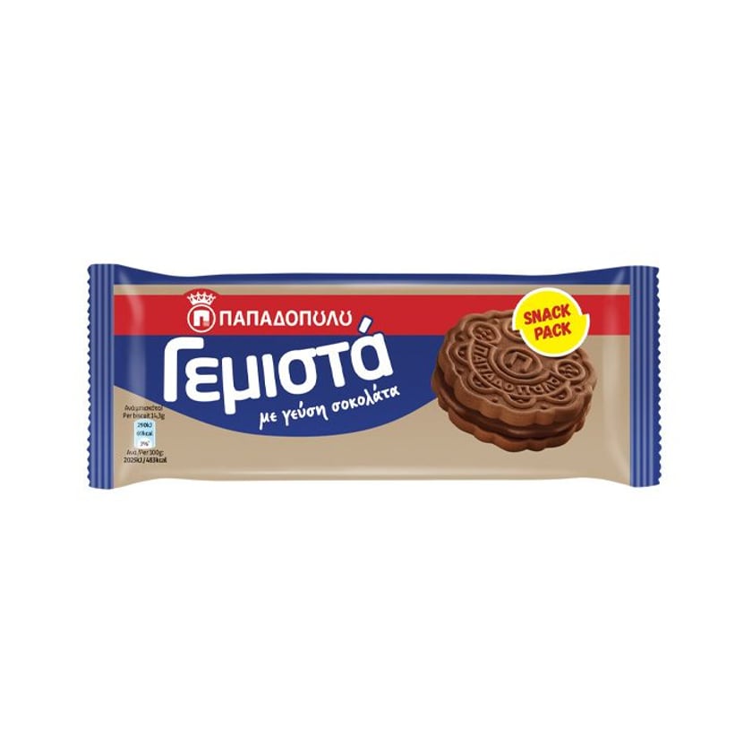 Παπαδοπούλου Μπισκότα Γεμιστά Κρέμα Κακάο 58g
