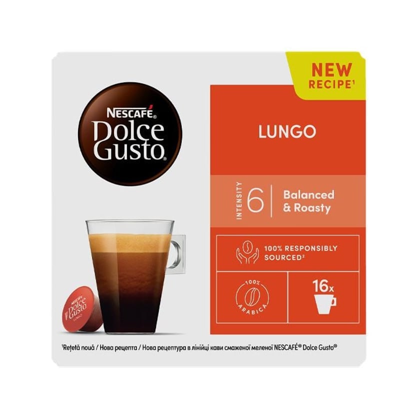 Nescafe Κάψουλες Espresso Lungo Συμβατές με Μηχανές Dolce Gusto 16τεμ