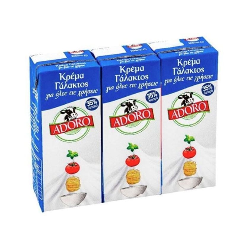 Adoro Κρέμα Γάλακτος 35% Λιπαρά 3x200ml