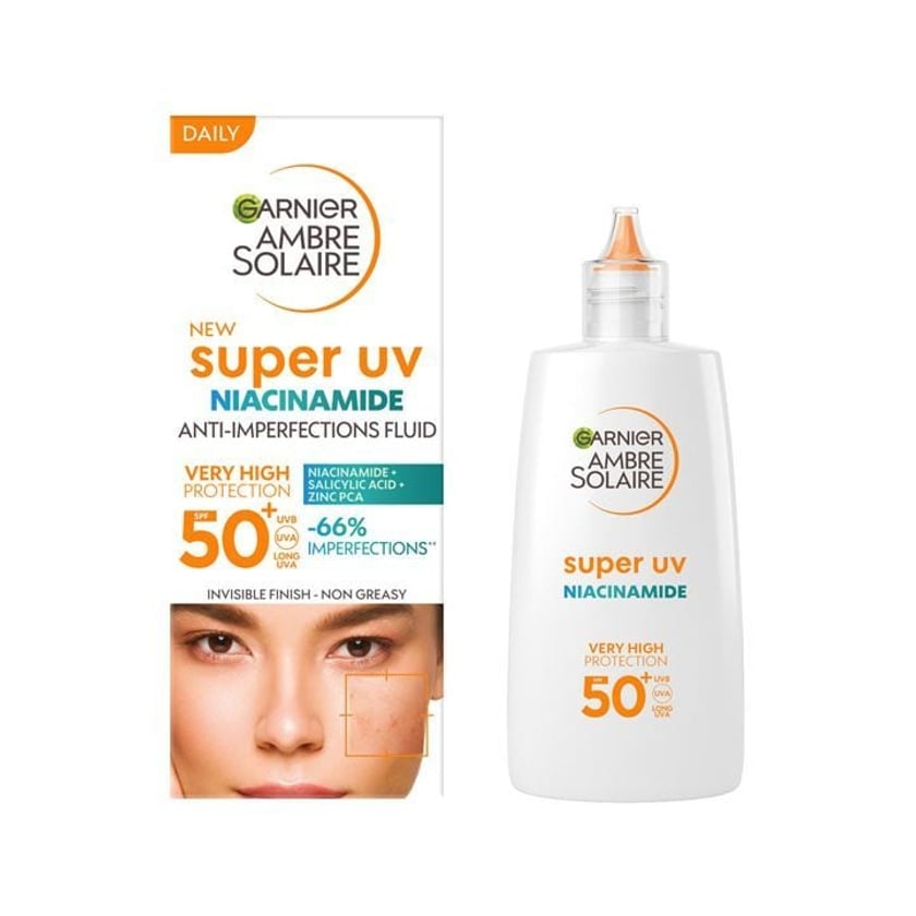 Garnier Ambre Solaire Super UV Αντηλιακή Κρέμα Προσώπου με Νιασιναμίδη SPF50+ 40ml