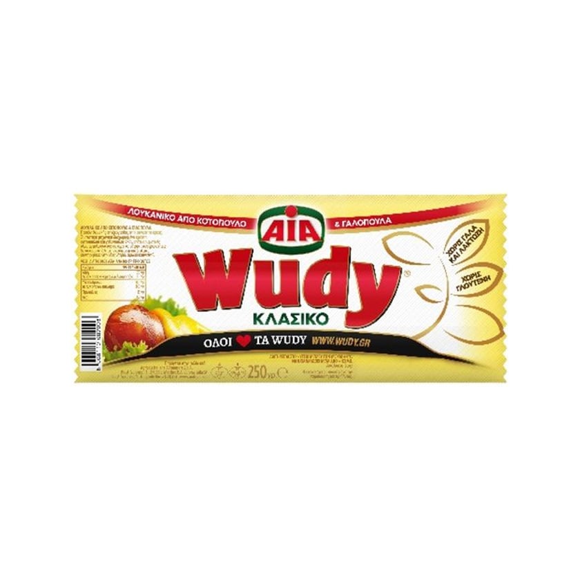 Aia Wudy Classico Λουκάνικα από Κοτόπουλο & Γαλοπούλα Χωρίς Γλουτένη 250g