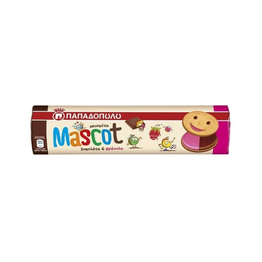 Παπαδοπούλου Mascot Μπισκότα Σοκολάτα & Φράουλα 200g