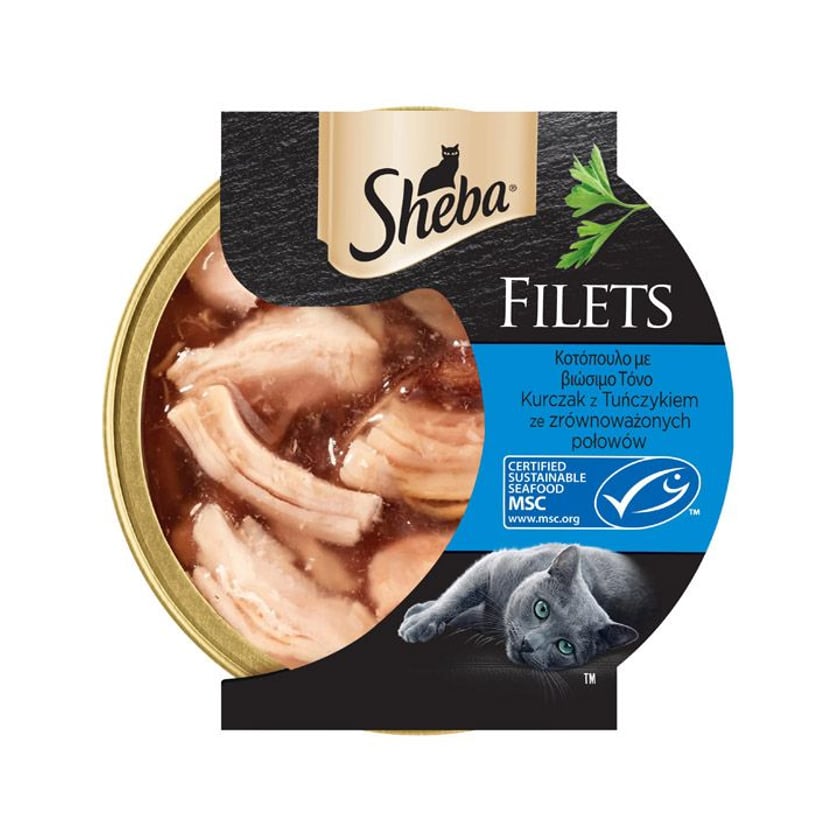Sheba Filets Υγρή Τροφή για Γάτες Κοτόπουλο & Τόνος 60g