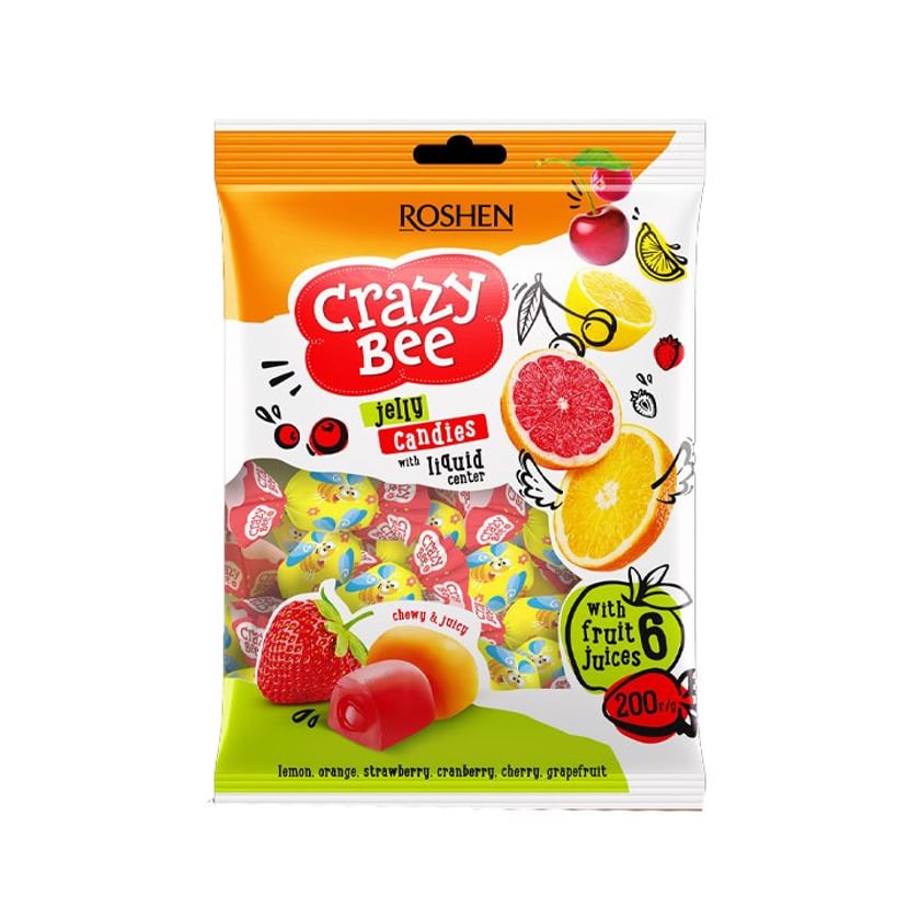 Roshen Crazy Bee Ζελεδάκια με Γέμιση Χυμό Φρούτων 200g