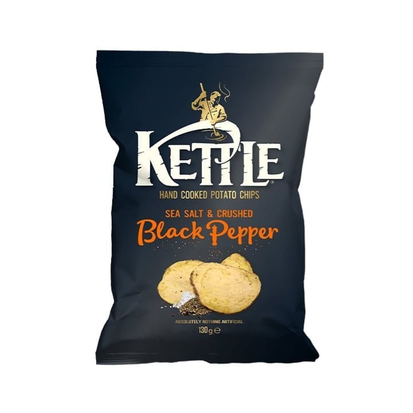 Kettle Πατατάκια Μαύρο Πιπέρι & Θαλασσινο Αλάτι 130g