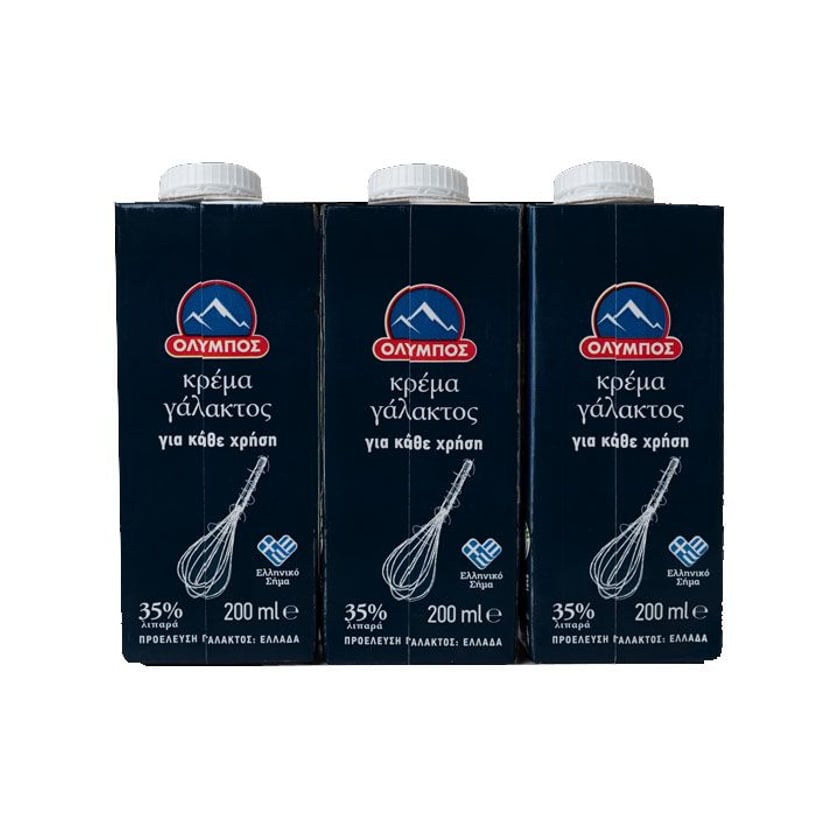 Όλυμπος Κρέμα Γάλακτος 35% Λιπαρά 3x200ml