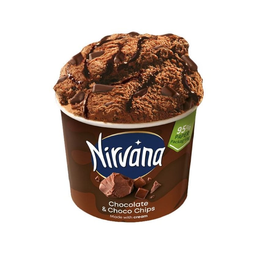 Nirvana Παγωτό Κύπελλο Chocolate & Chocolate Chips 150ml