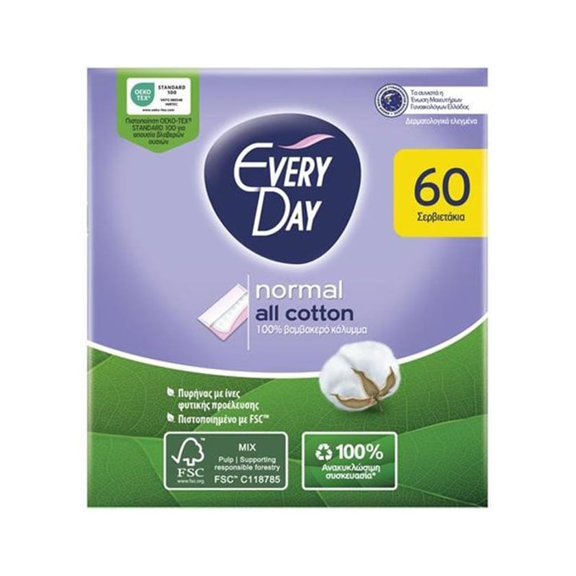 Everyday Σερβιετάκια All Cotton Normal 60τεμ