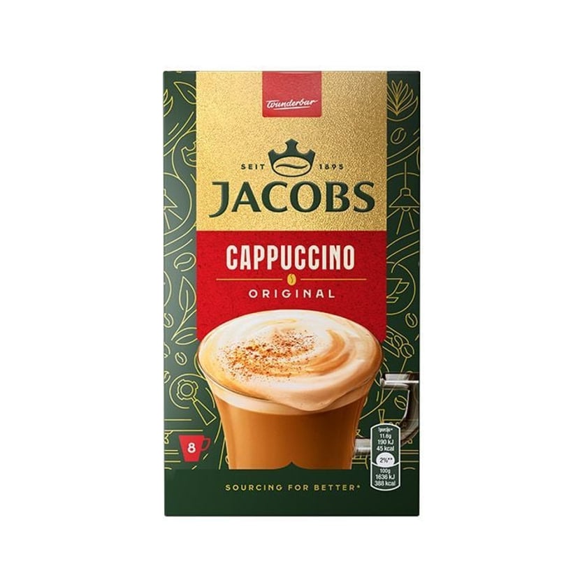Jacobs Cappuccino Instant Coffee Original 8x11.6g