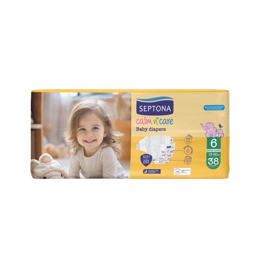 Septona Calm n Care Baby Πάνες Extra Large No 6 (13-20kg) 38τεμ