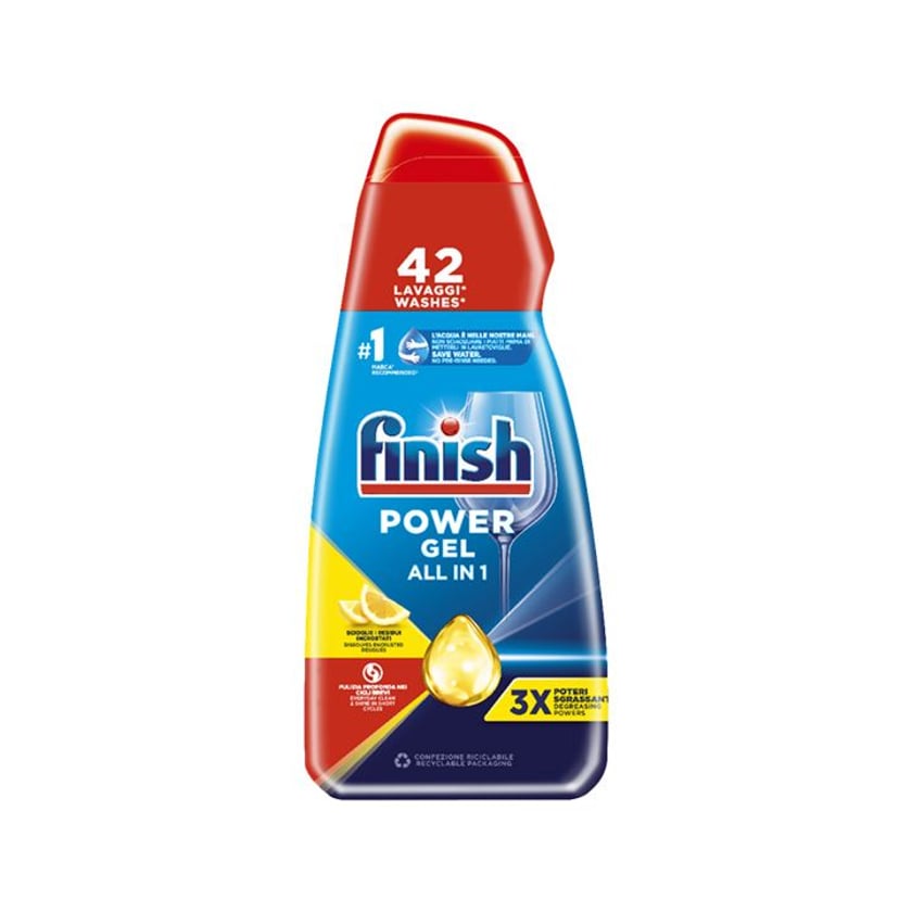 Finish All in One Τζελ Καθαρισμού Πιάτων Λεμόνι 940ml
