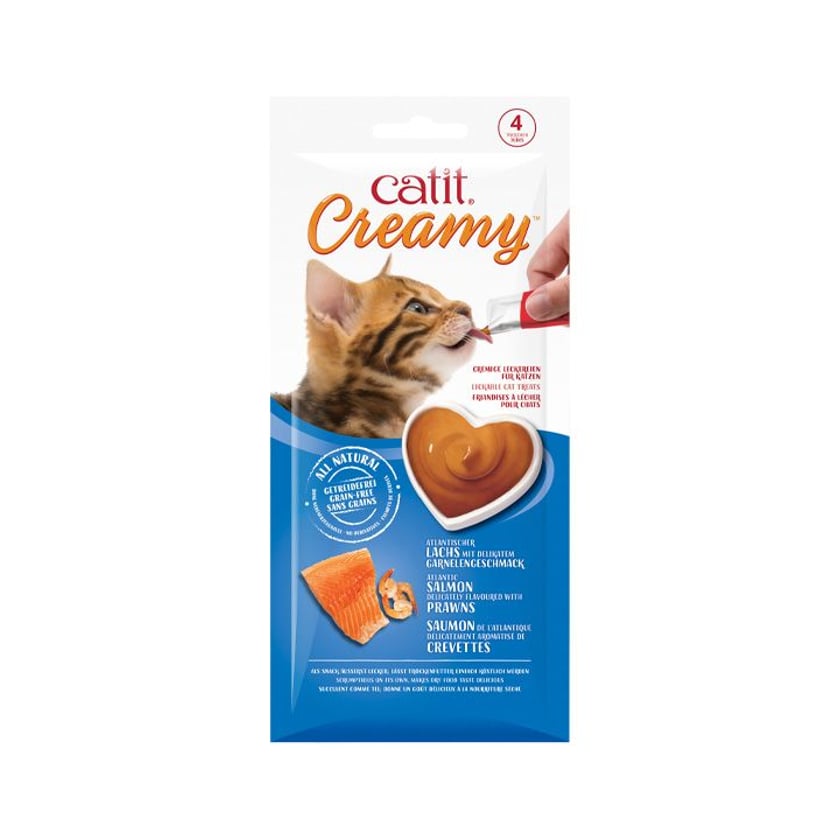 Catit Creamy Λιχουδιές για Γάτες με Σολομό & Γαρίδες 4x10g