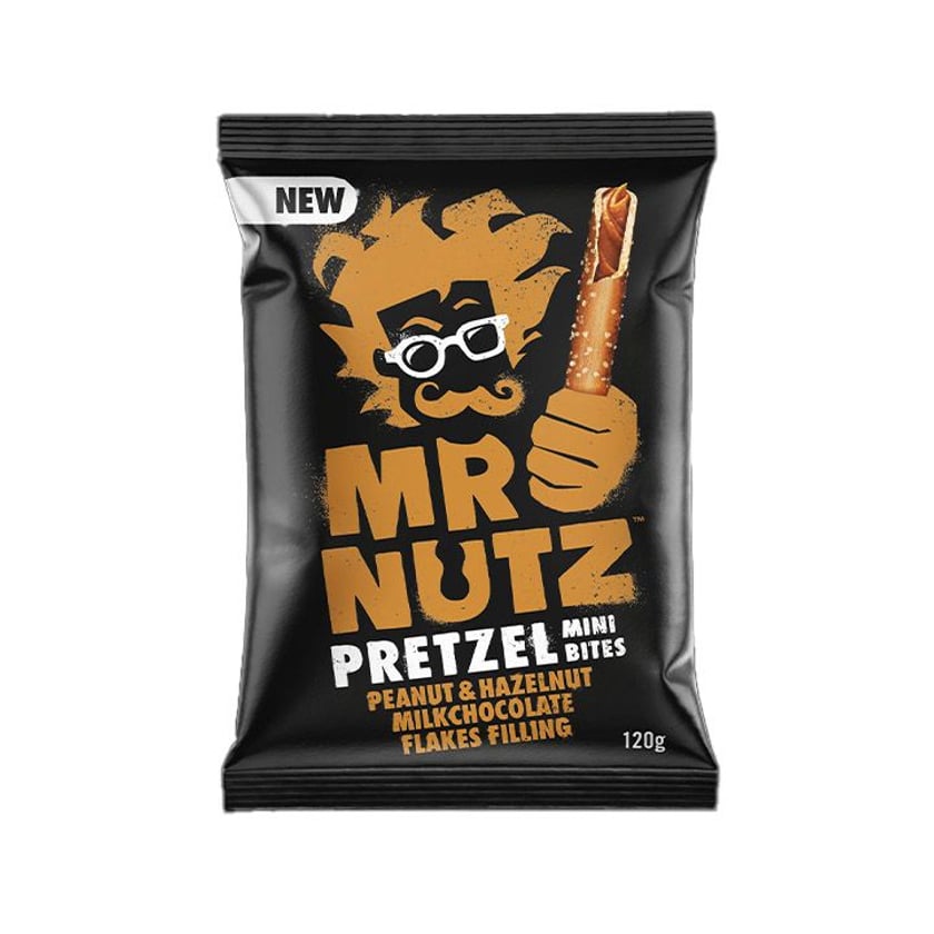 Mr Nutz Pretzel Mini Bites με Γέμιση Φυστίκια, Φουντούκια & Σοκολάτα Γάλακτος 120g