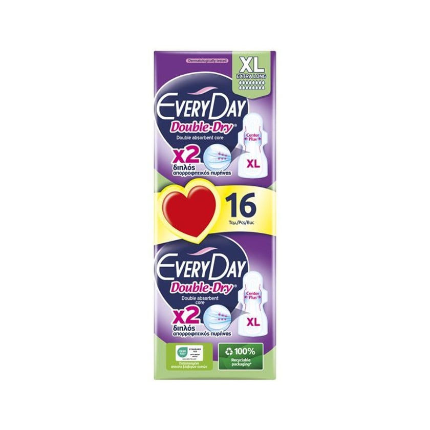 Everyday Double Dry Σερβιέτες Hyperdry Ultra Plus Extra Long 16τεμ