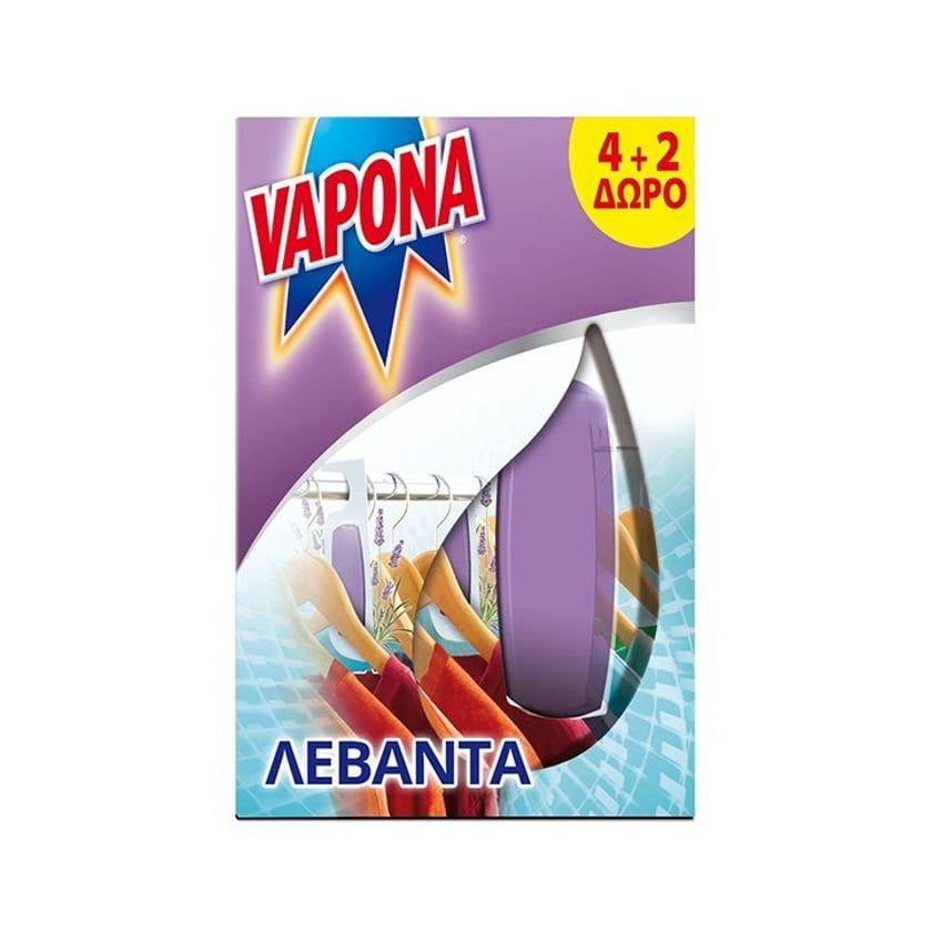 Vapona Σκοροκτόνο Gel Λεβάντα 4+2 Δώρο