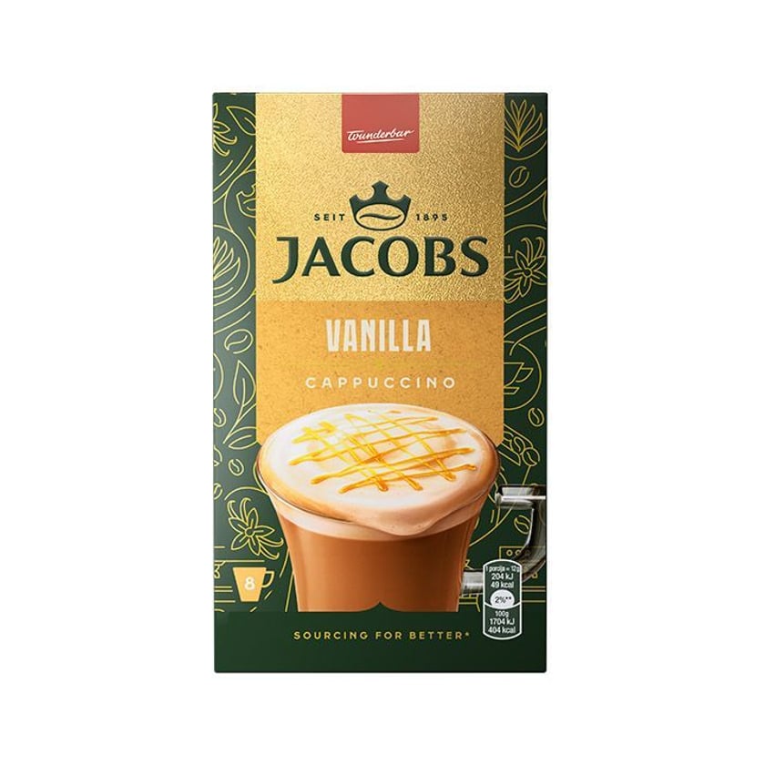 Jacobs Cappuccino Instant Coffee Vanilla 8x17.8g