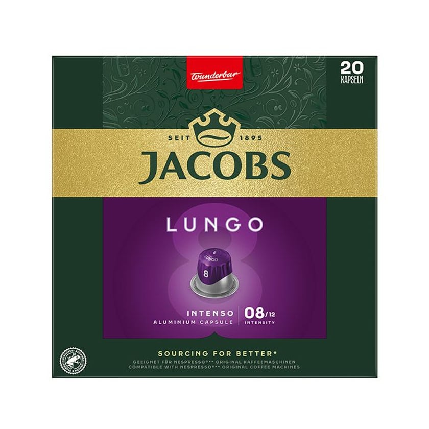 Jacobs Κάψουλες Espresso Lungo 8 Συμβατές με Μηχανές Nespresso 20τεμ