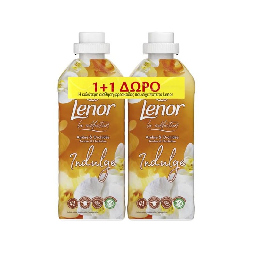 Lenor Mαλακτικό Indulge Gold Orchid 41 Πλύσεις 861ml  1+1 Δώρο