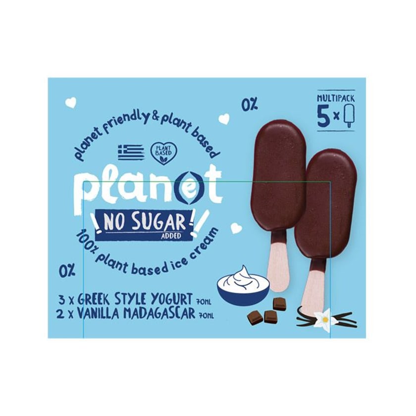 Plan(e)t Παγωτό Ξυλάκι Χωρίς Ζάχαρη Multipack 5x70ml