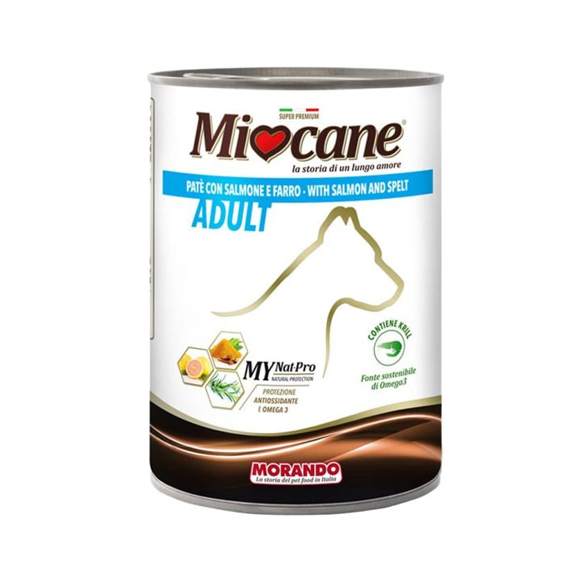 Miocane Adult Υγρή Τροφή για Σκύλους Πατέ με Σολομό & Σίτο 400g
