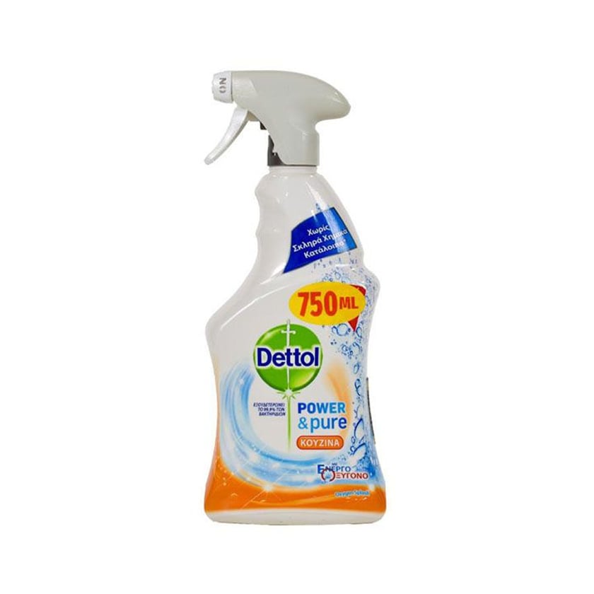 Dettol Power & Pure Καθαριστικό Spray Κουζίνας Oxygen Splash 750ml