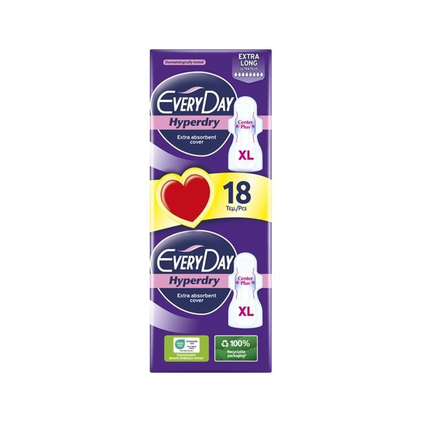 Everyday Hyperdry Σερβιέτες Extra Long Ultra Plus Value Pack 18τεμ