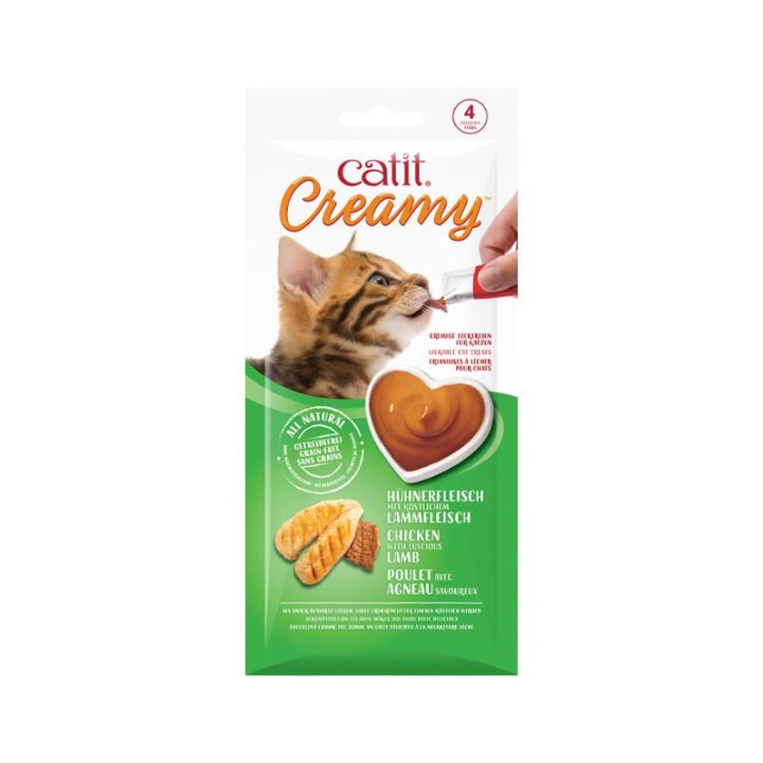 Catit Creamy Λιχουδιές για Γάτες με Κοτόπουλο & Αρνί 4x10g