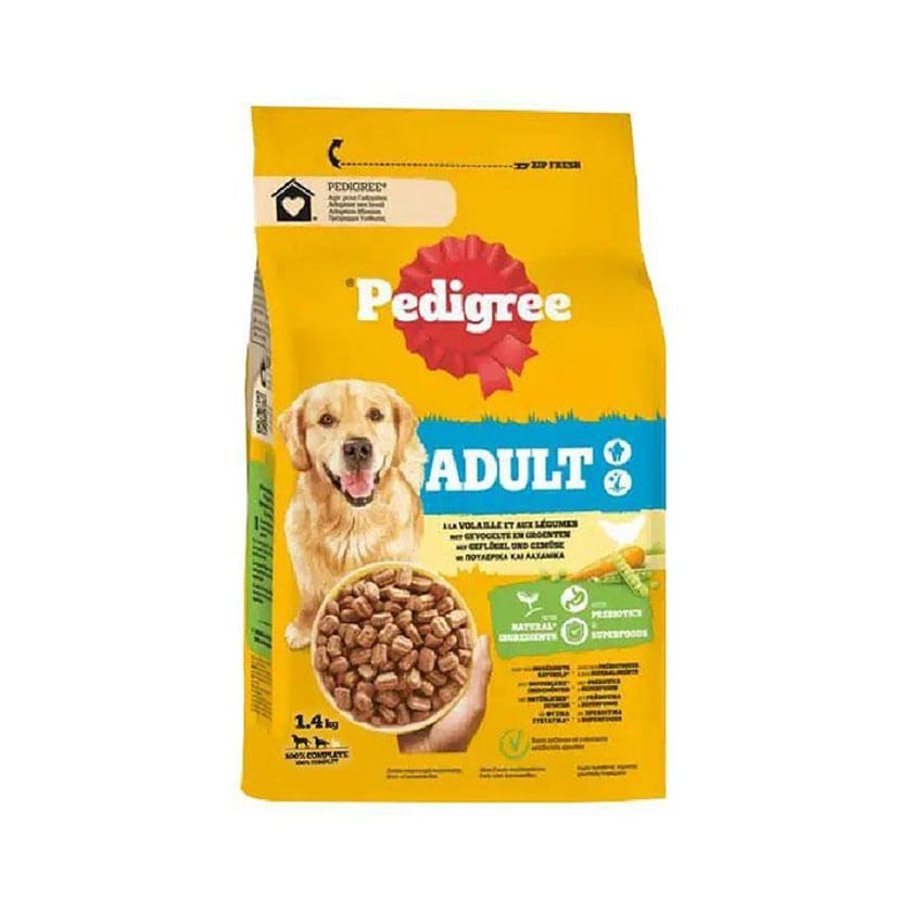 Pedigree Vital Protection Dry Dog Food For Adult Dogs Chicken & Vegetablew 1.4kg