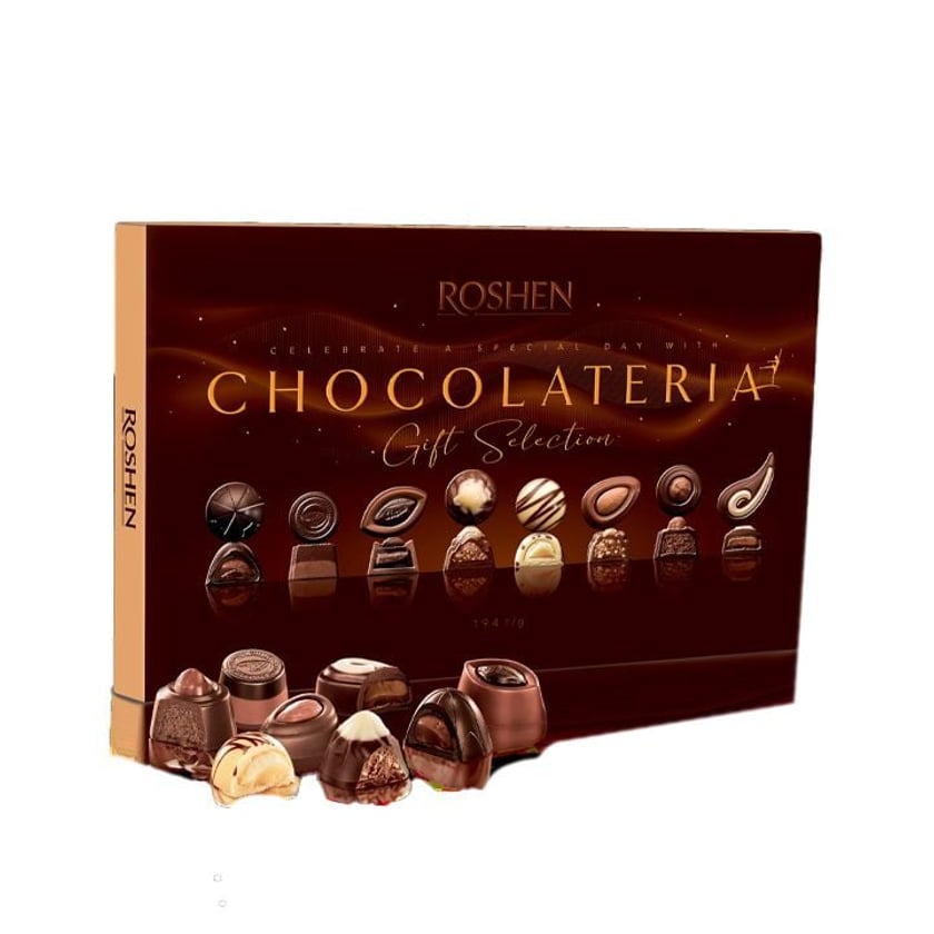 Roshen Chocolateria Σοκολατάκια Λευκής, Γάλακτος & Υγείας με Γέμιση 194g