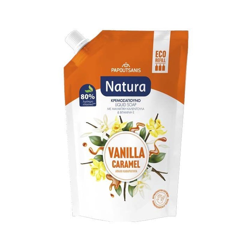 Papoutsanis Natura Κρεμοσάπουνο Ανταλλακτικό Vanilla Caramel 750ml