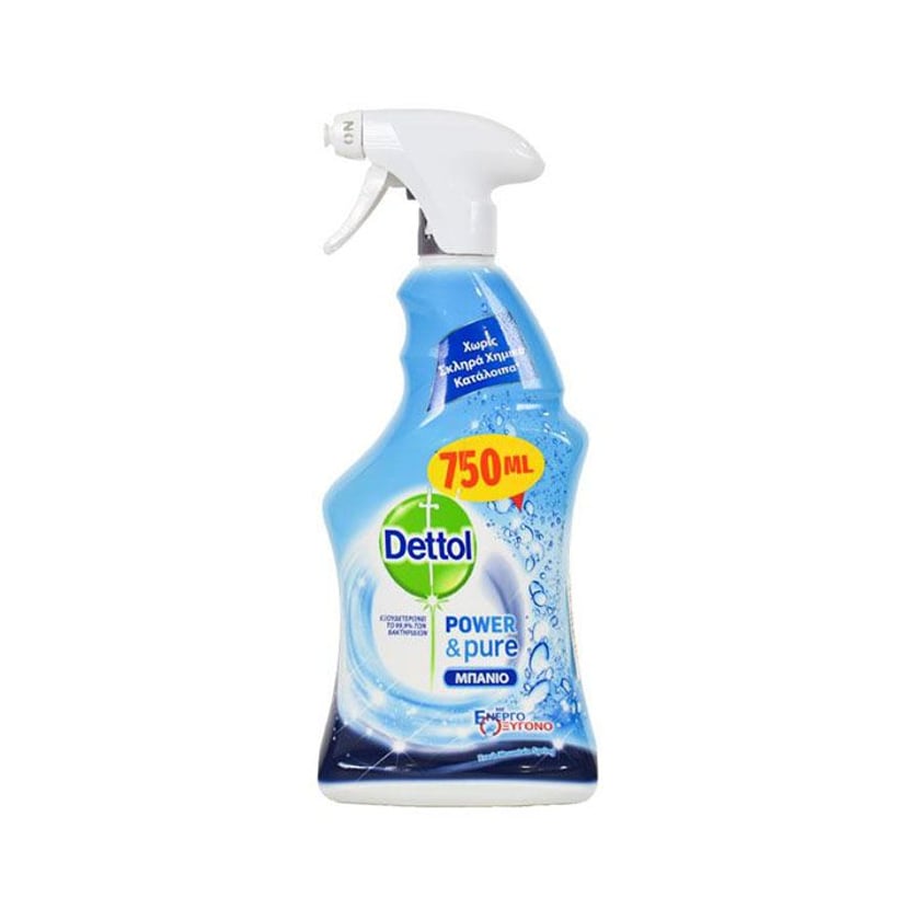 Dettol Power & Pure Καθαριστικό Spray Μπάνιου Fresh Mountain Spring 750ml