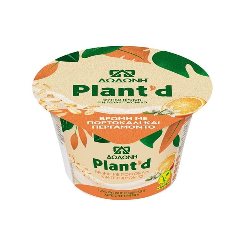 Δωδώνη Plant'd Φυτικό Επιδόρπιο Βρώμη με Πορτοκάλι & Περγαμόντο 150g