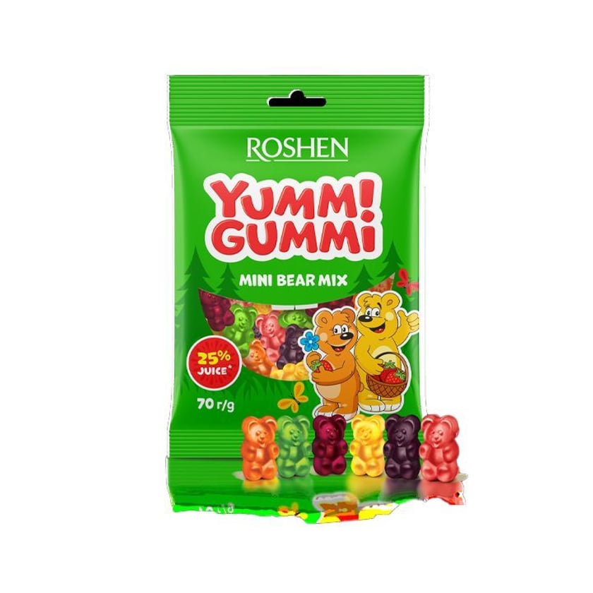 Roshen Yummi Gummi Ζελεδάκια Mini Bear Mix 70g