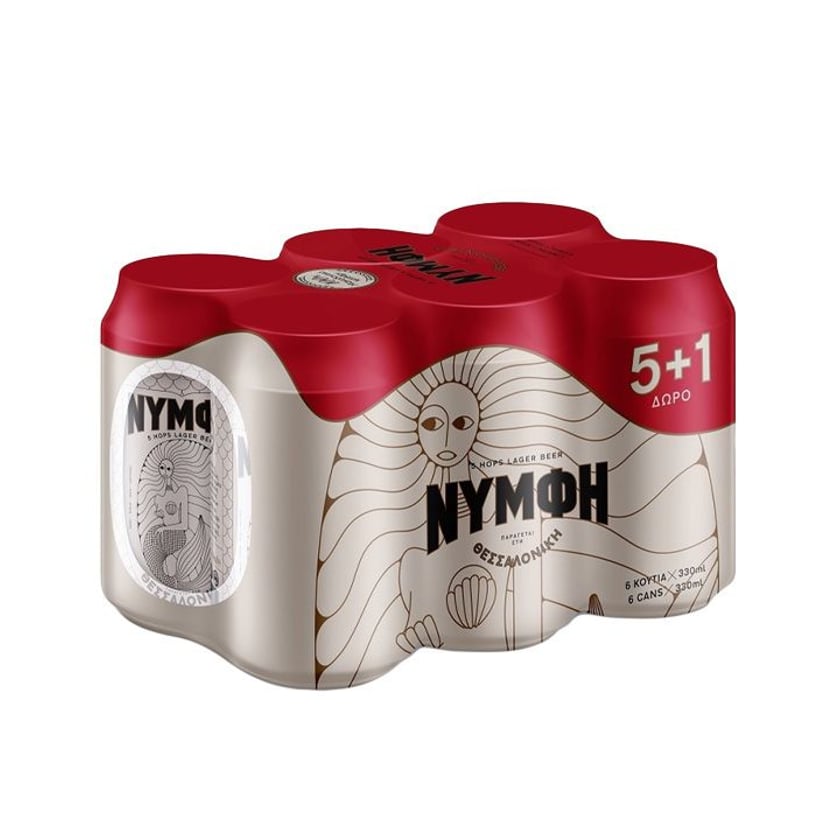 Νύμφη Lager Κουτί 6x330ml 5+1 Δώρο