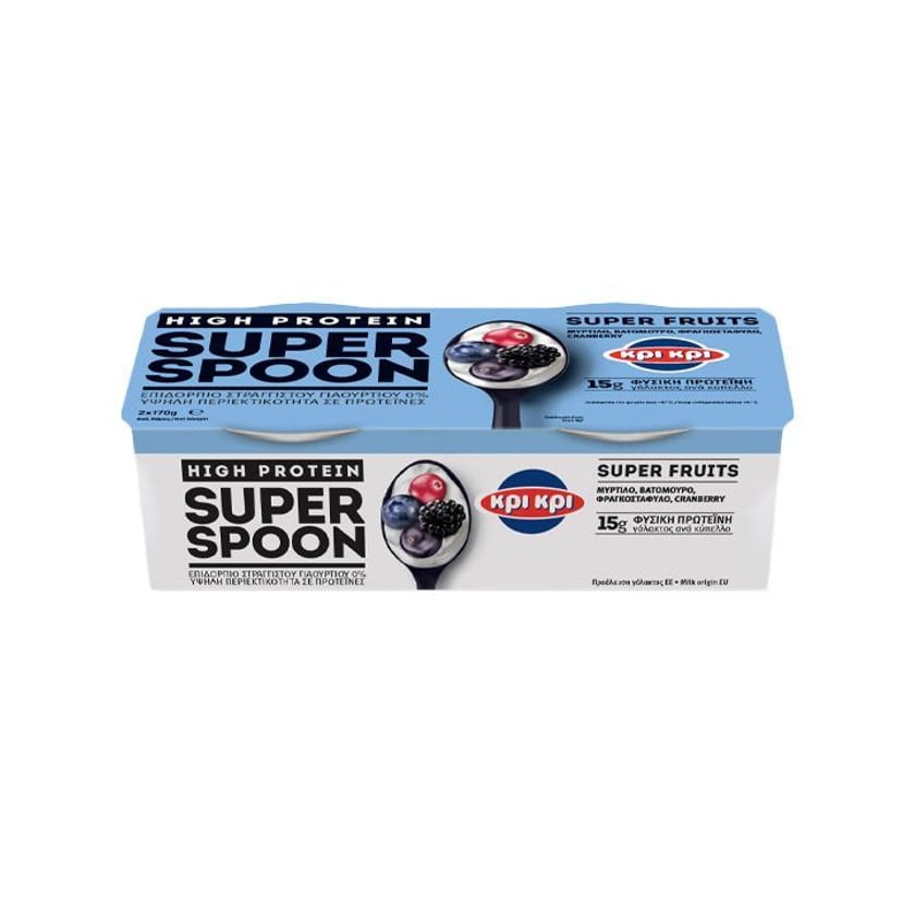 Κρι Κρι Super Spoon High Protein Επιδόρπιο Γιαουρτιού Blueberry 2x170g