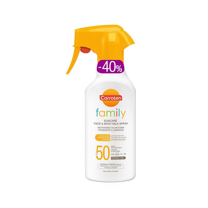 Carroten Αντηλιακό Γαλάκτωμα Family Spray με Αντλία SPF50 270ml