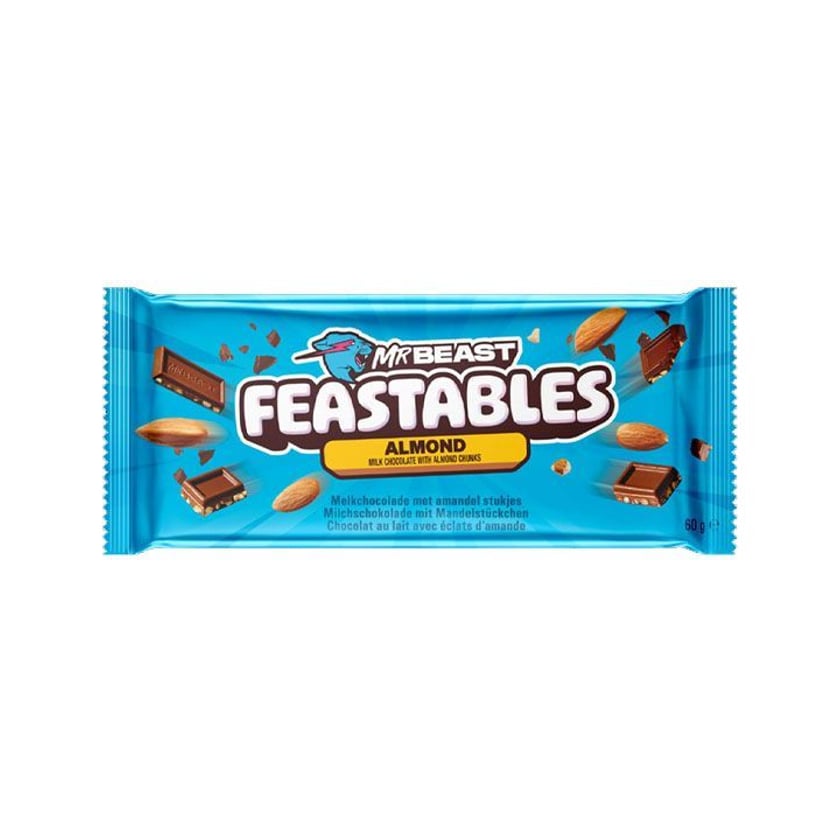 Mr Beast Feastables Σοκολάτα Γάλακτος με Αμυγδάλο 60g