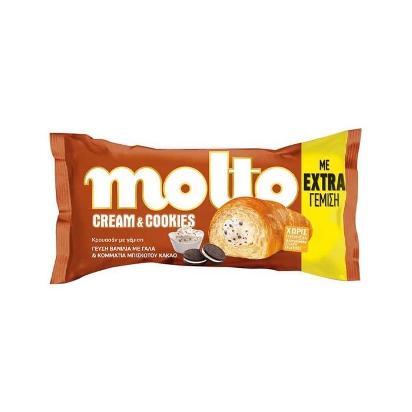 Molto Κρουασάν Cream & Cookies Βανίλια 98g