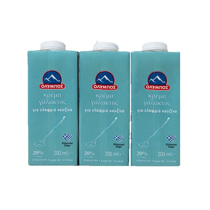 Όλυμπος Κρέμα Γάλακτος 20% Λιπαρά 3x200ml