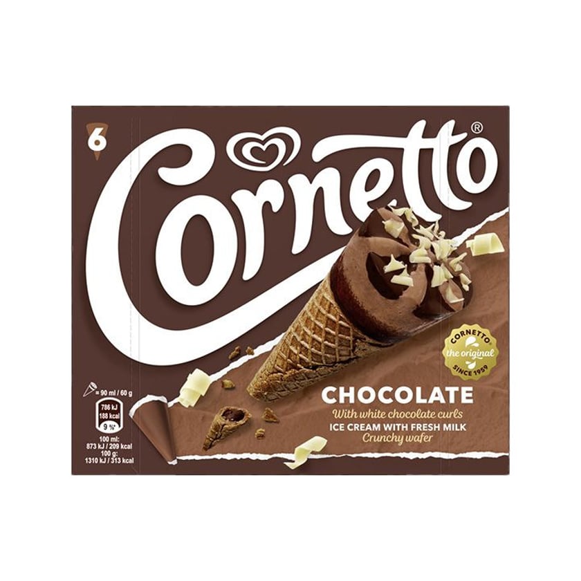 Algida Cornetto Παγωτό Πύραυλος Chocolate 6x90ml