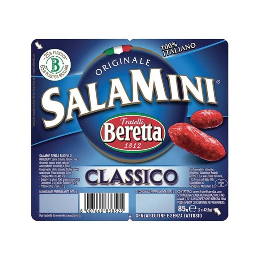 Fratelli Beretta Salamini Classic Χωρίς Γλουτένη 85g