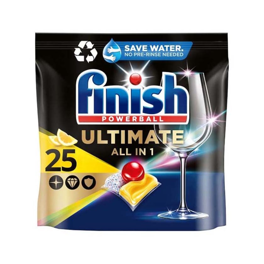 Finish Powerball Ultimate Allin1 Κάψουλες Πλυντηρίου Πιάτων Λεμόνι 25τεμ