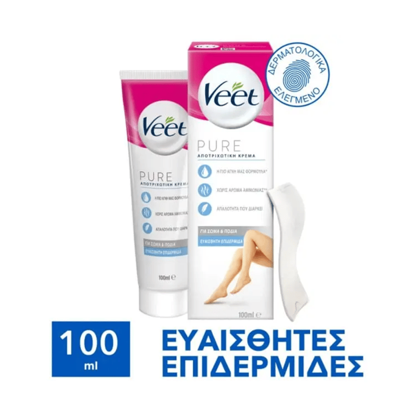 Veet Pure Αποτριχωτική Κρέμα για Ευαίσθητες Επιδερμίδες 100ml