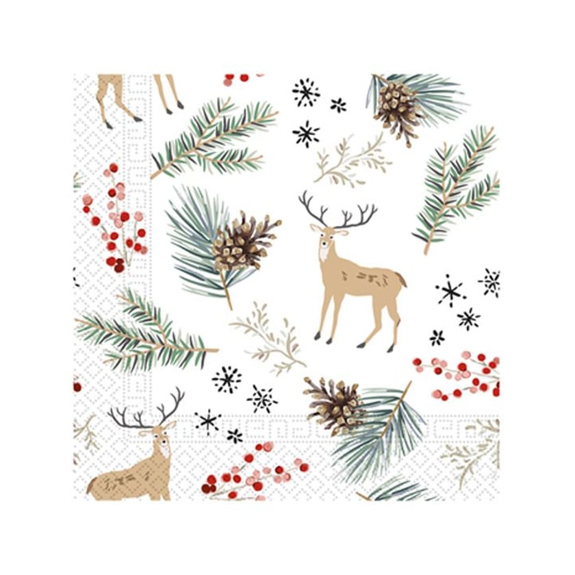 Decorata Xαρτοπετσέτες Forest Reindeers 3 φύλλων 33x33cm 20τεμ