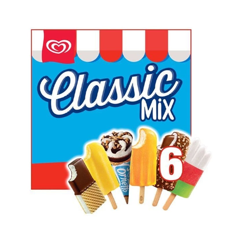 Algida Παγωτό Classic Mix 6τεμ 482ml