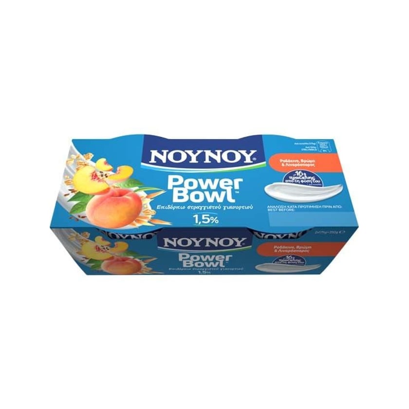 Nounou Power Bowl Yogurt Dessert With Peach, Oat & Linseed 1.5% 2x175g