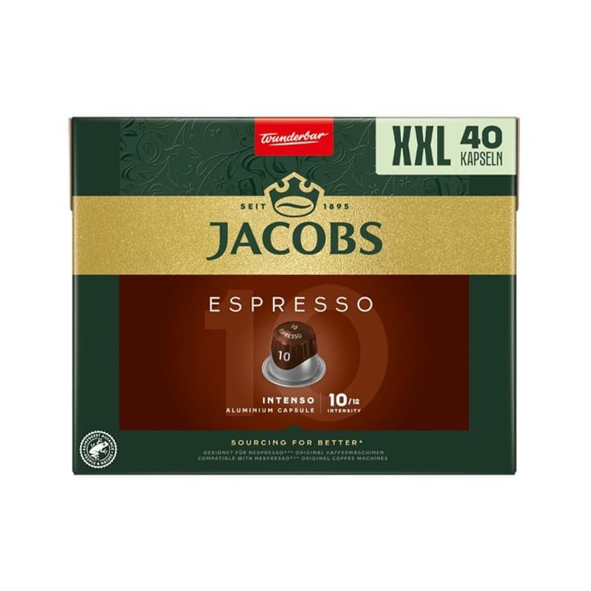 Jacobs Κάψουλες Espresso Intenso 10 Συμβατές με Μηχανές Nespresso 40τεμ