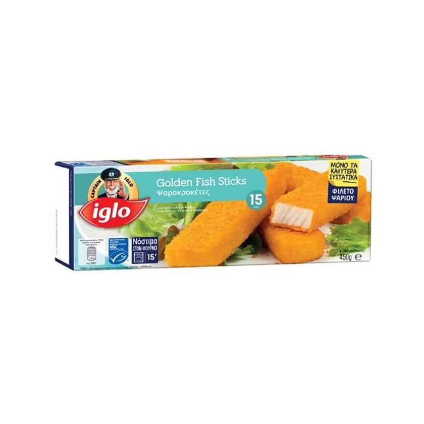 Iglo Τραγανές Κροκέτες Ψαριών Κατεψυγμένες 450gr 15τεμ
