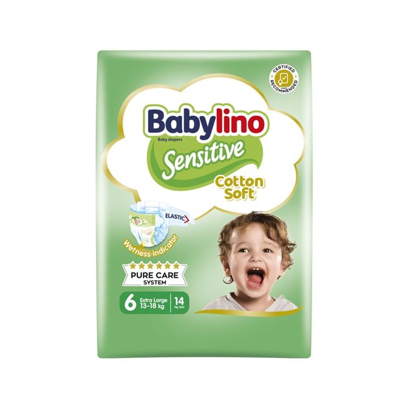 Babylino Sensitive Cotton Soft Βρεφικές Πάνες No6 13-18 Kg 14τεμ